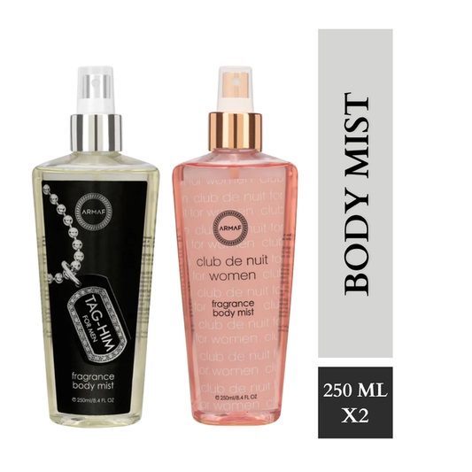 Armaf Tag Him & Club De Nuit Women Fragrance Body Mist for Men & Women - 250ML Each (Pack of 2)
