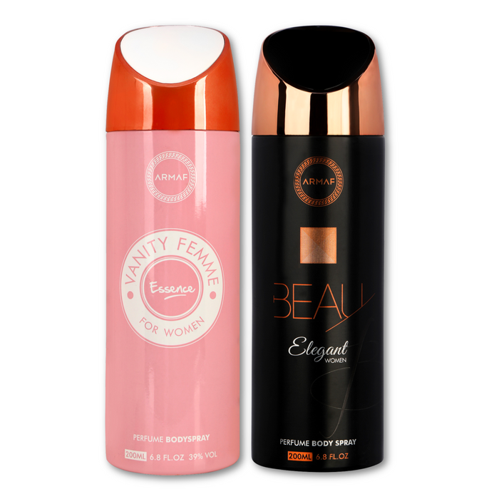 Armaf Vanity Femme Essence & Beau Elegant Deodorants for Women - 200ML Each (Pack of 2)