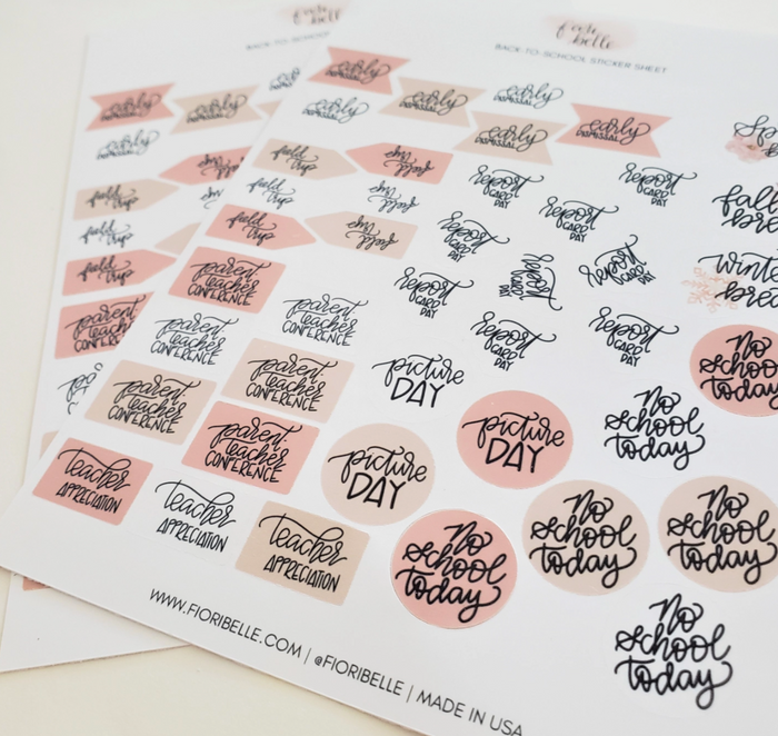 Back-to-School Planner Sticker Sheet