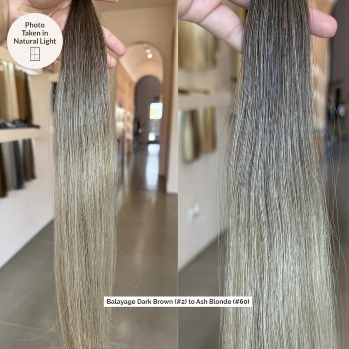 Balayage Dark Brown (#2) to Ash Blonde (#60) Tape (50g)