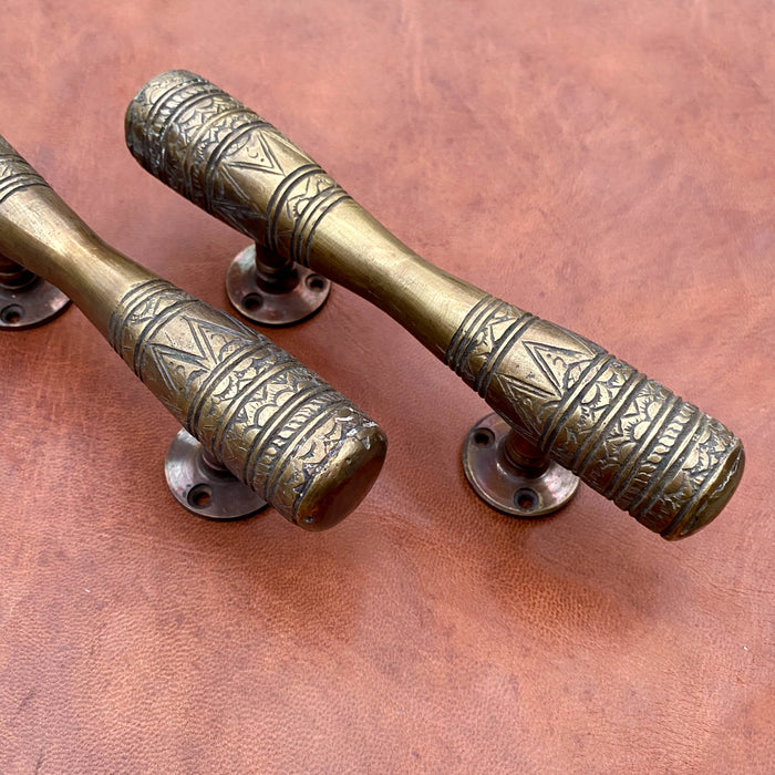 handcrafted Balinese Brass Door and Cabinet Drum style Handle Hardware