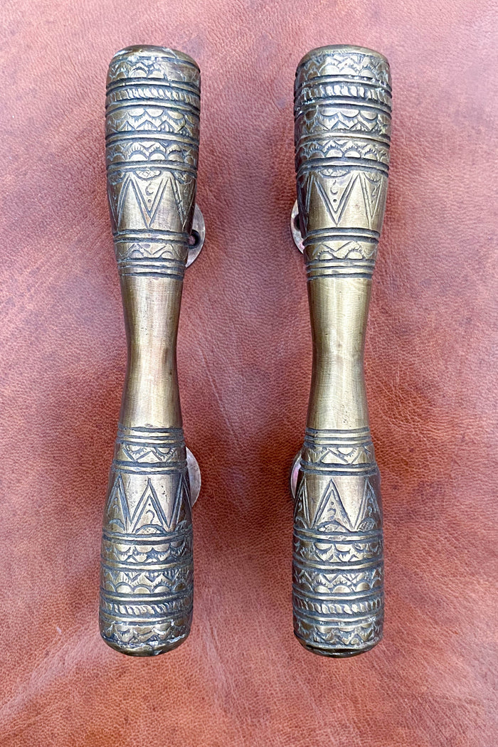 handcrafted Balinese Brass Door and Cabinet Drum style Handle Hardware