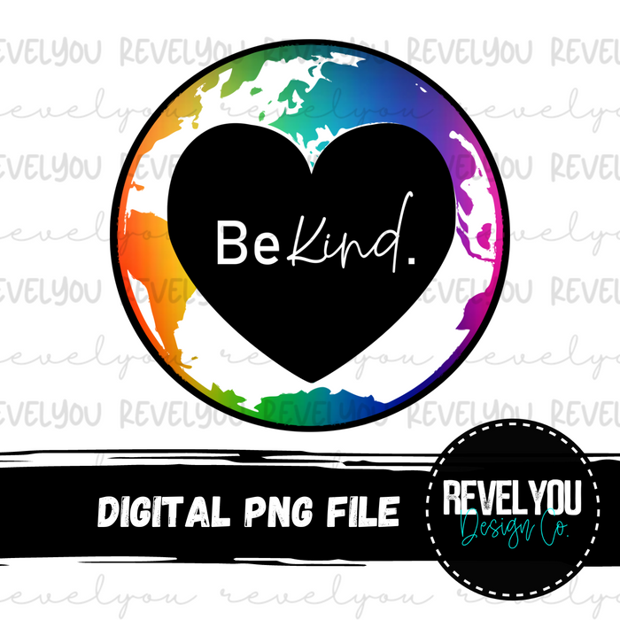 Be Kind Globe Script - PNG