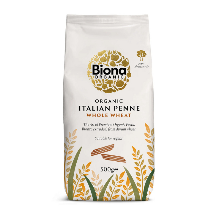 Biona Organic Wholewheat Penne Pasta 500g