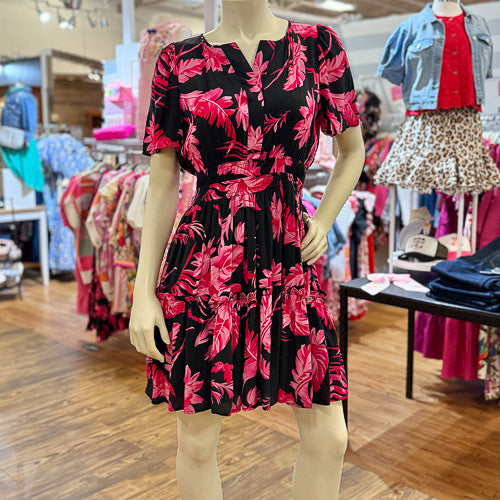 Black & Pink Floral Dress