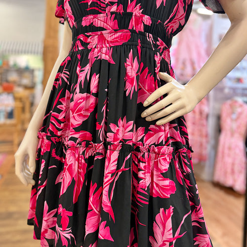 Black & Pink Floral Dress