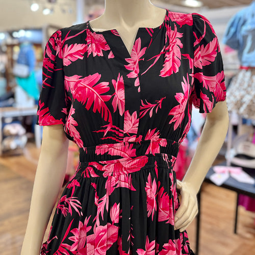 Black & Pink Floral Dress