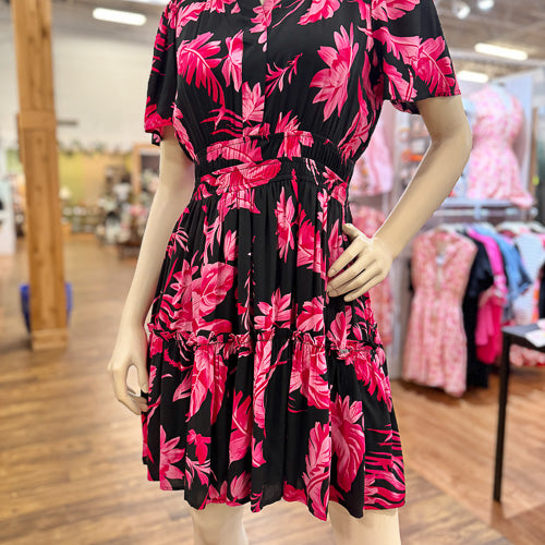 Black & Pink Floral Dress
