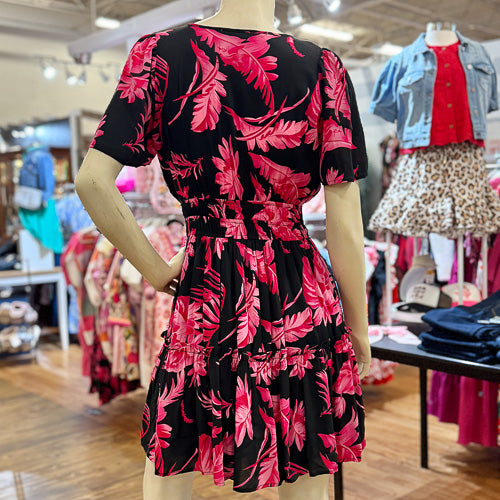 Black & Pink Floral Dress
