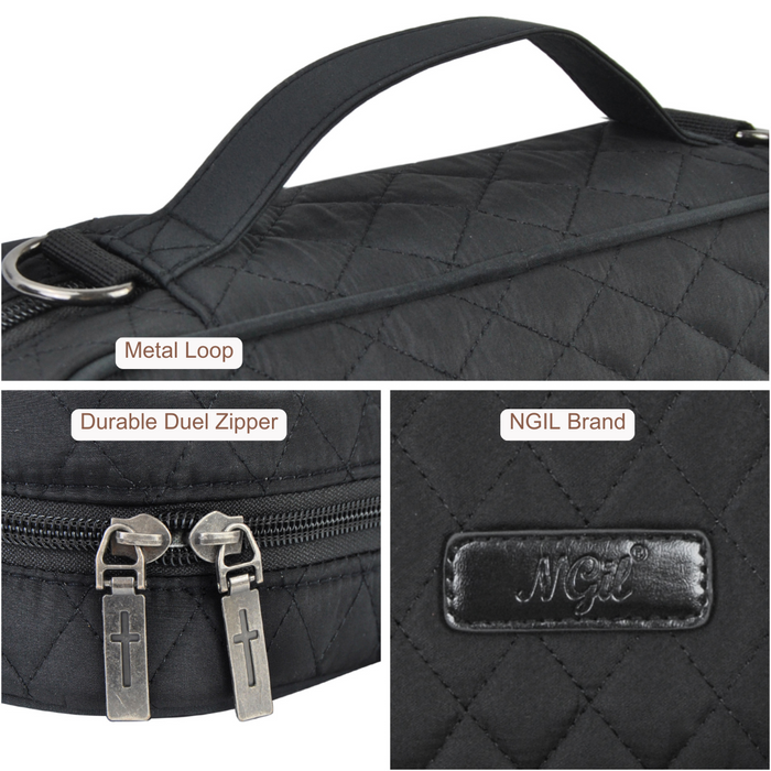 Black Quilted NGIL Bible Case Cover