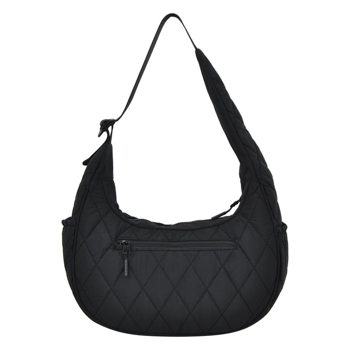 Black Quilted Puffer Shoulder Bag