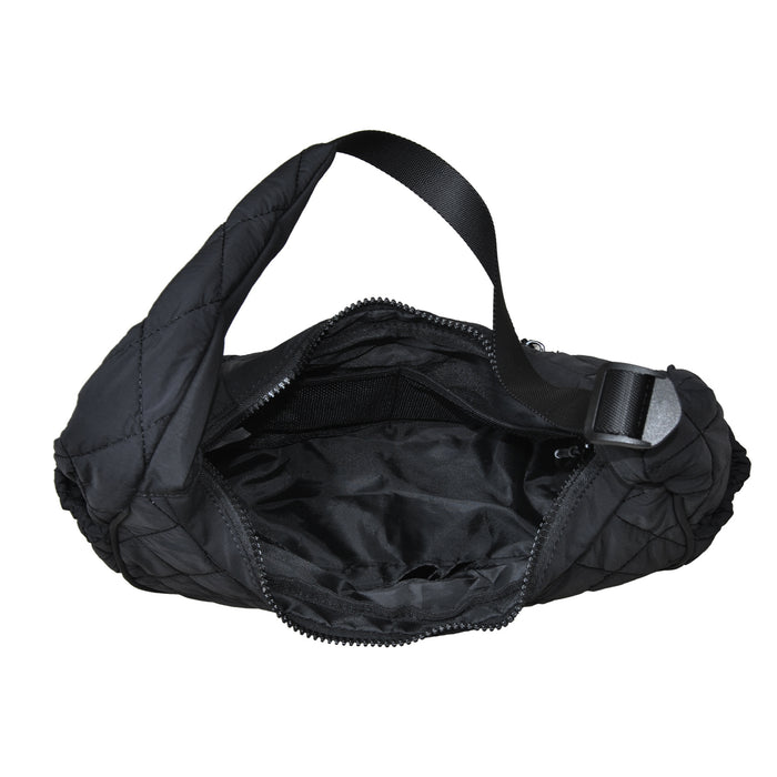 Black Quilted Puffer Shoulder Bag
