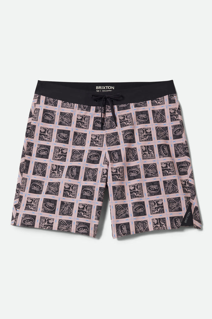 Men's Blitz Boardshort 19" in the color Silver Pink/Black - Front Product View