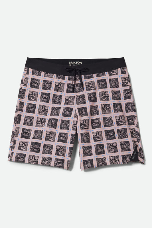Men's Blitz Boardshort 19" in the color Silver Pink/Black - Front Product View