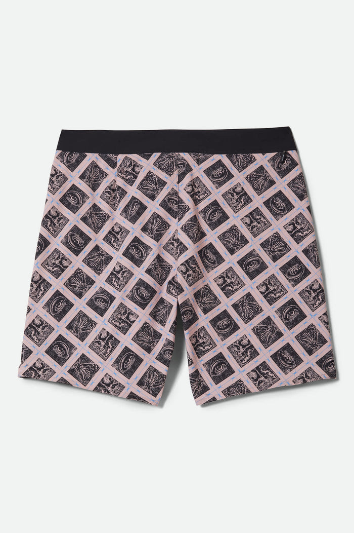 Men's Blitz Boardshort 19" in the color Silver Pink/Black - Additional Laydown image