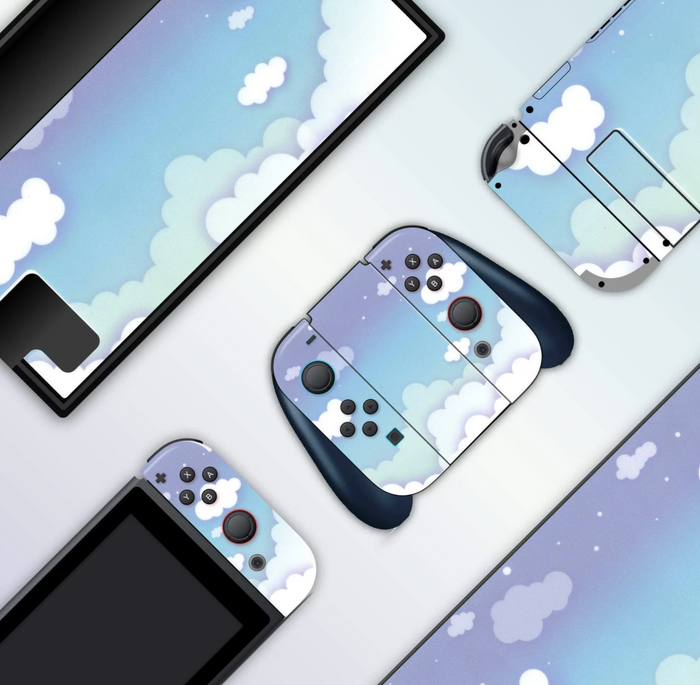 Blue Clouds Switch Skin - Pastel Switch Standard or Lite Wraps