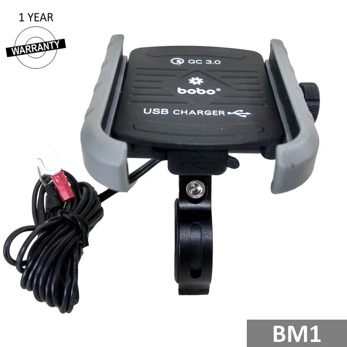 BOBO BM1 Mobile Holder with Shock Absorbing Damper Ball
BOBO Motorcycle Phone Holder with USB Charger and On Off Switch