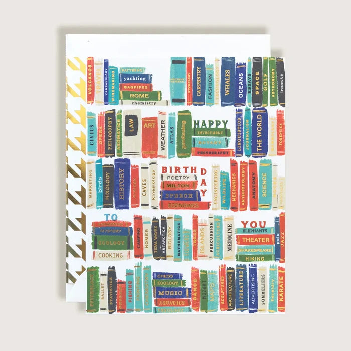 Bookshelf Birthday Card