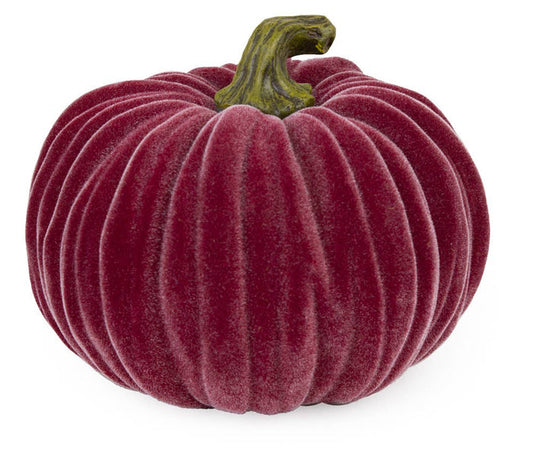 Boston International - 6.5" Dia Velvet Pumpkin Burgundy Fall
