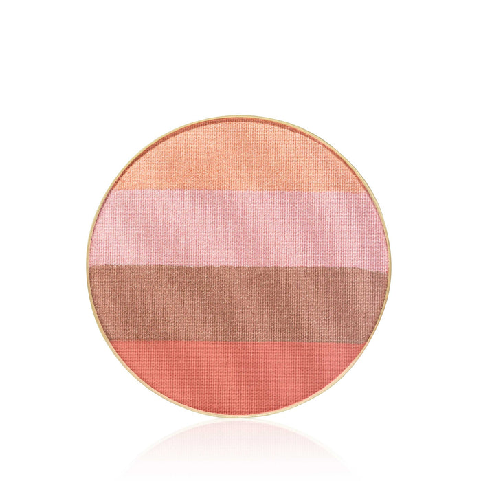 Round compact with four shades of peach, pink, and brown bronzer powder refill designed for subtle contouring and highlighting, Bronzers Refill | Jane Iredale.