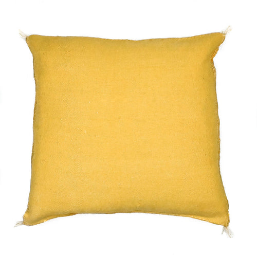 Buttercup V Artisanal Handmade Moroccan embroidered cactus silk sabra pillow yellow handwoven