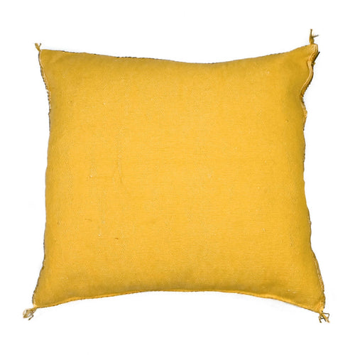 Buttercup VI Artisanal Handmade Moroccan embroidered cactus silk sabra pillow yellow handwoven