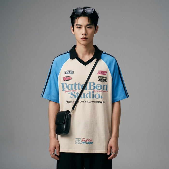 T-Shirt imprimé col rond unisexe en coton - Koreanxwear - Taille M