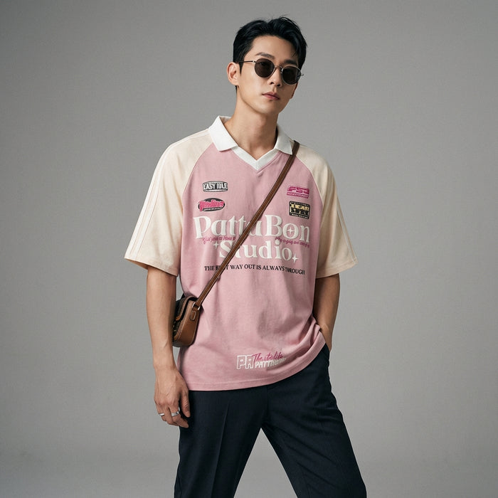 T-Shirt imprimé col rond unisexe en coton - Koreanxwear - Taille M