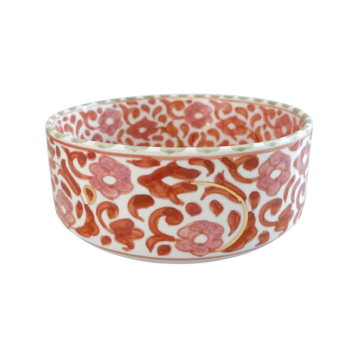 handmade Moroccan medium nesting bowl with floral pattern motif