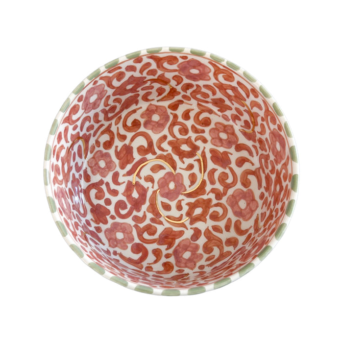 handmade Moroccan medium nesting bowl with floral pattern motif