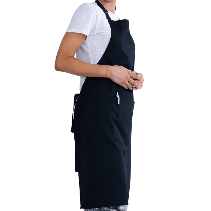 Chef Bib Apron With Pocket Black - TEM IMPORTS™