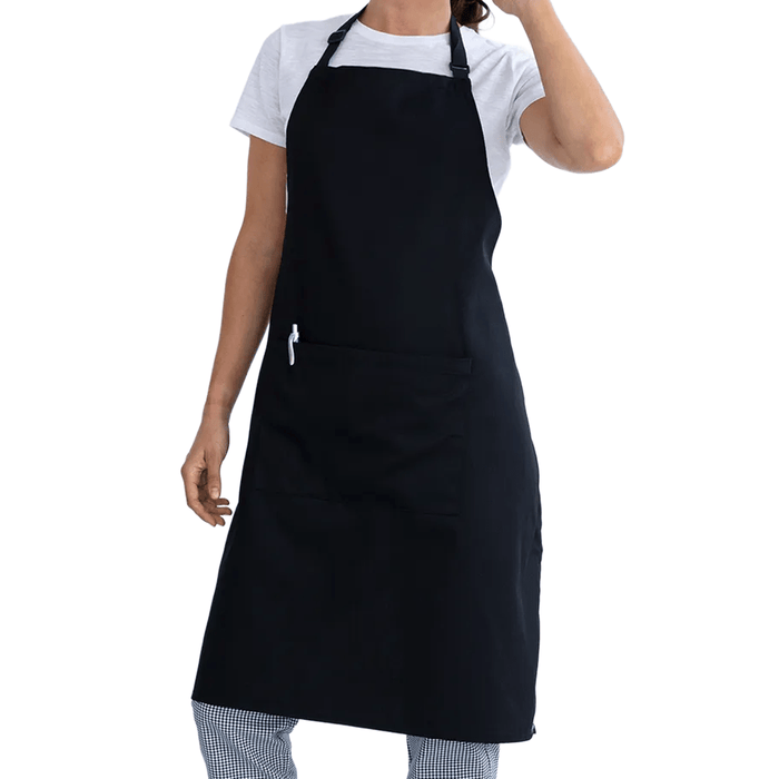 Chef Bib Apron With Pocket Black - TEM IMPORTS™