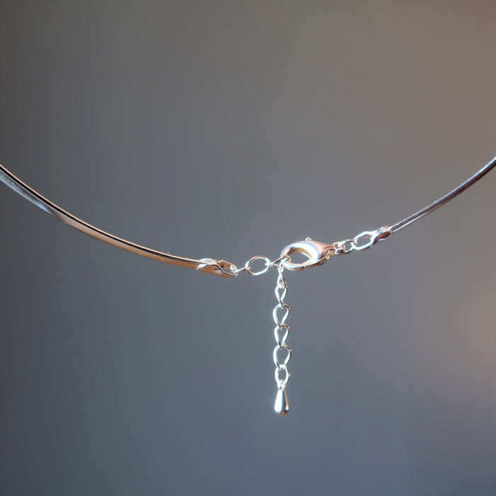 lobster claw clasp on silver choker