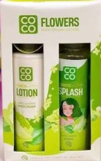 كوكو بادي سبلاش +بادي لوشن فلاور اخضر - Coco Body Splash & Body Lotion Set - Green Flower