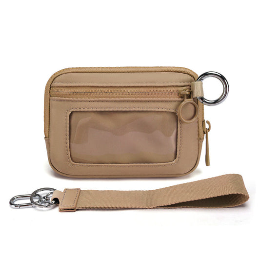 Coffee Mini Zippered Wristlet Wallet