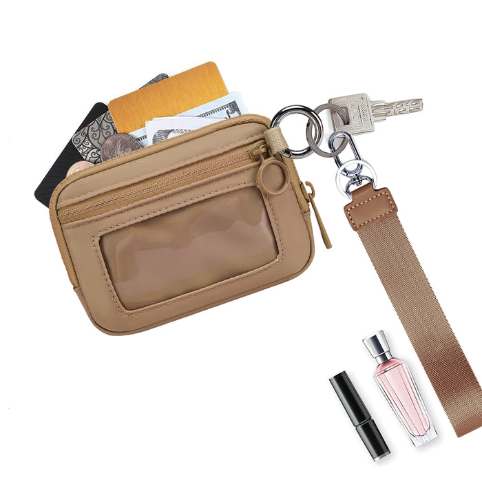 Coffee Mini Zippered Wristlet Wallet