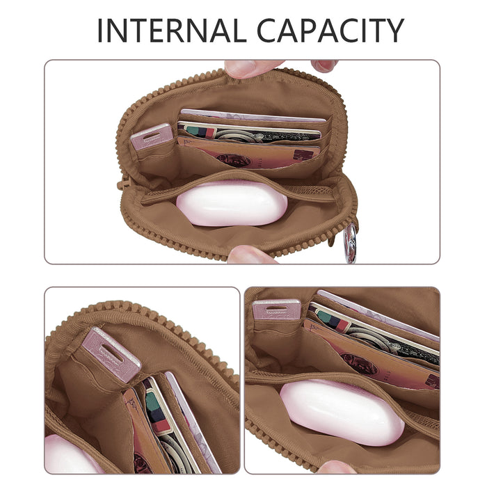 Coffee Mini Zippered Wristlet Wallet