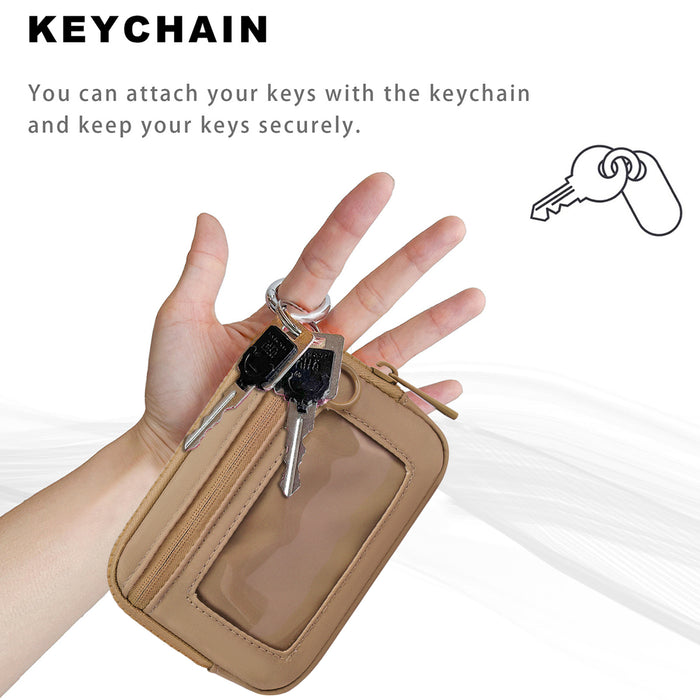 Coffee Mini Zippered Wristlet Wallet