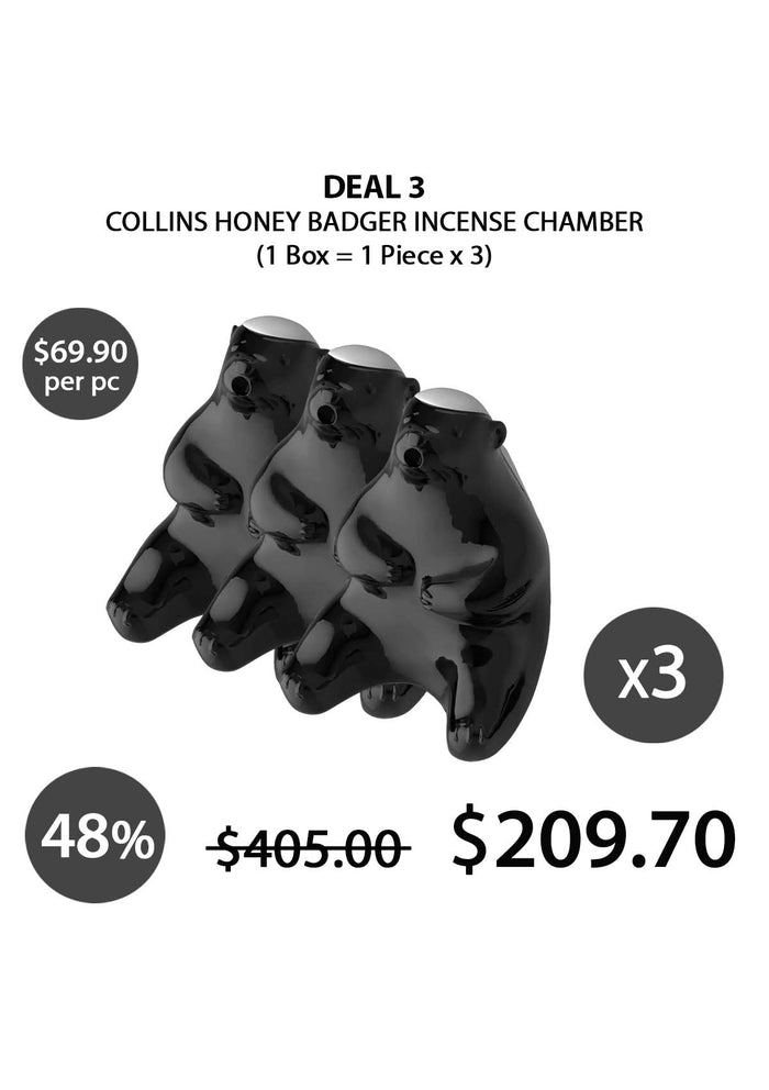 (BUY 3) COLLINS HONEY BADGER INCENSE CHAMBER