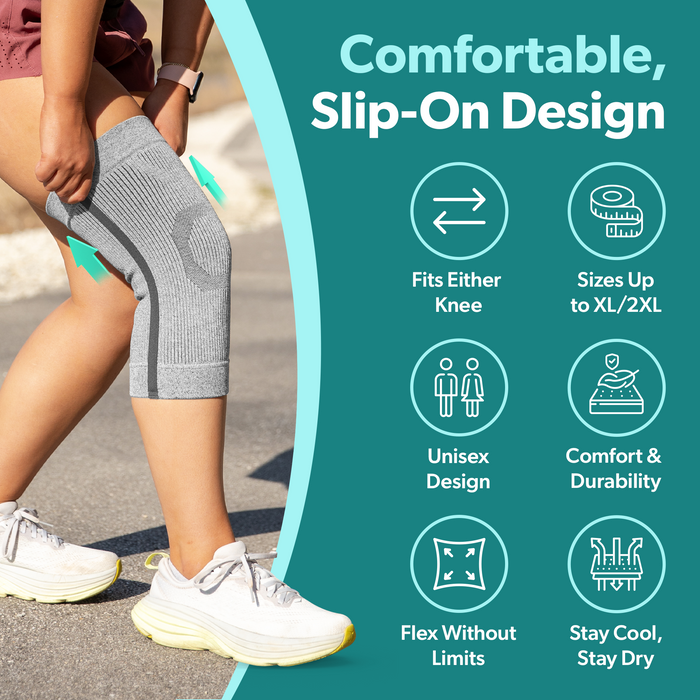 Bamboo, charcoal, germanium blend makes this knee brace ideal for anyone experiencing discomfort related to circulatory issues