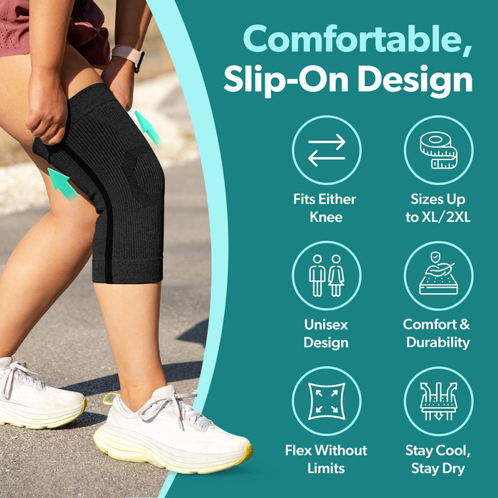 Bamboo, charcoal, germanium blend makes this knee brace ideal for anyone experiencing discomfort related to circulatory issues