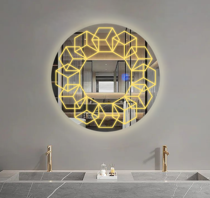 Cubicles Bathrooom Led Mirror with Touch Sensor & Dimmable (3 Lights Integrated)