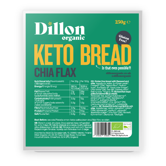 Dillon Organics Chia Flax Keto Bread