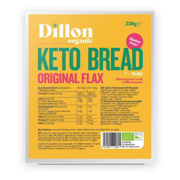 Dillon Organics Original Organic Flax Keto Bread