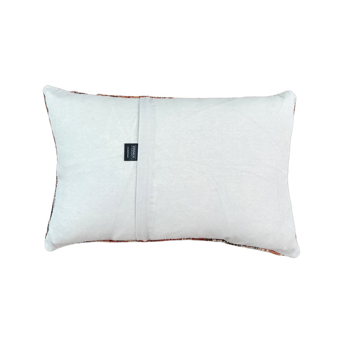 Handmade Turkish oushak pillow cover made with vintage rugs 16x24 red