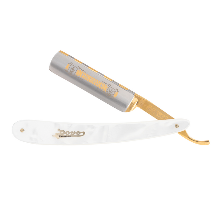 Dovo Imitation Pearlex Round Point 5/8" Carbon Steel Straight Razor