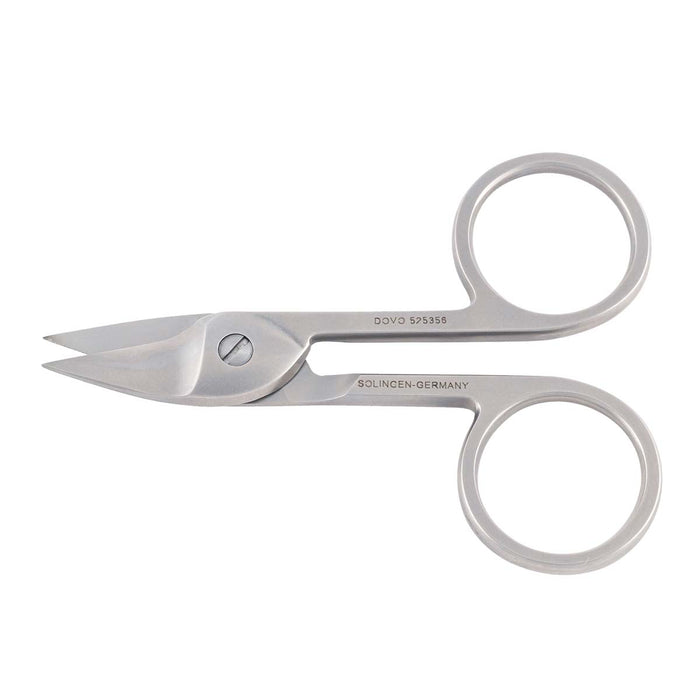 Dovo Stainless Satin Finished Nail Scissor, Curved, Dovolanza, 3.5" - Grown Man Shave