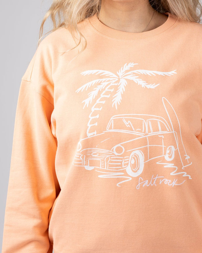 Driver Womens Oversized Sweat Top in Orange