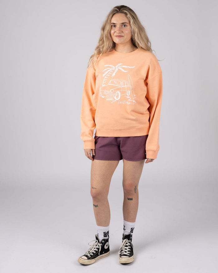 Driver Womens Oversized Sweat Top in Orange
