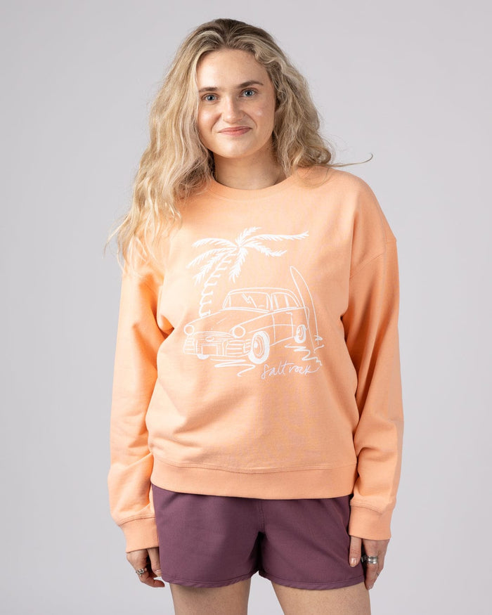 Driver Womens Oversized Sweat Top in Orange